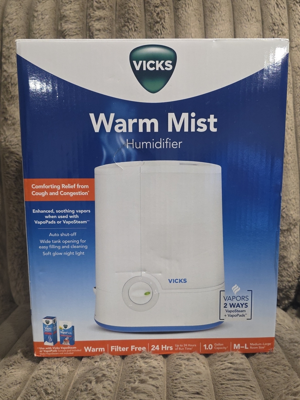 Vicks 1 Gallon Warm Mist Humidifier in White
